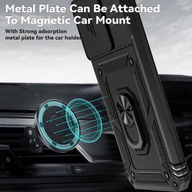 SKALO Xiaomi Redmi 13C 4G Armor hybridi metallirengas kameran liukusäädin - Musta
