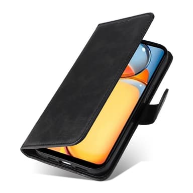 SKALO Xiaomi Redmi 13C 4G PU-nahkainen Lompakkokotelo - Musta