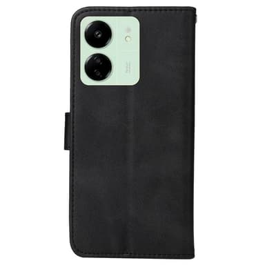 SKALO Xiaomi Redmi 13C 4G PU-nahkainen Lompakkokotelo - Musta