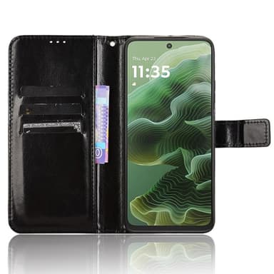 SKALO Motorola Moto G35 5G PU-nahkainen Lompakkokotelo - Musta