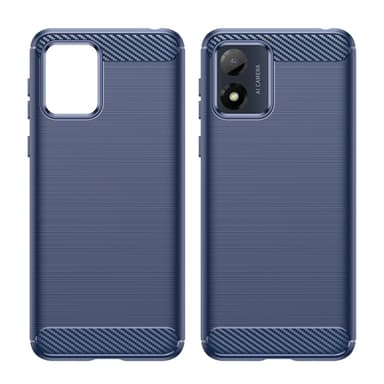 SKALO Motorola Moto E13 4G Armor Carbon Iskunkestävä TPU suojakuori - Sininen