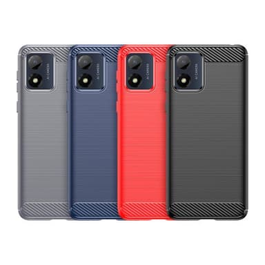 SKALO Motorola Moto E13 4G Armor Carbon Iskunkestävä TPU suojakuori - Sininen