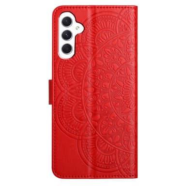 SKALO Samsung A15 5G Mandala lompakkokotelo - Punainen