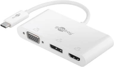 USB-C™-moniporttinen sovitin, jossa VGA, DisplayPort™, HDMI™