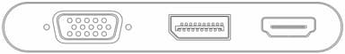 USB-C™-moniporttinen sovitin, jossa VGA, DisplayPort™, HDMI™