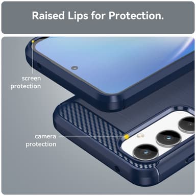 SKALO Samsung A35 5G Armor Carbon Iskunkestävä TPU suojakuori - Sininen