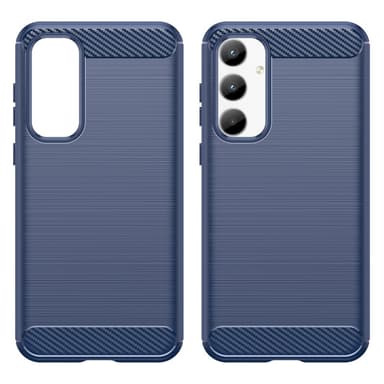 SKALO Samsung A35 5G Armor Carbon Iskunkestävä TPU suojakuori - Sininen