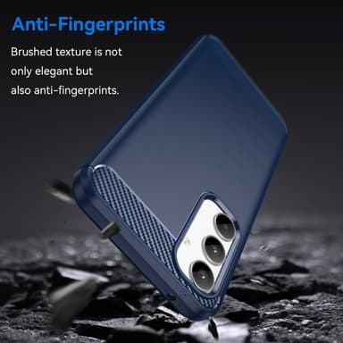 SKALO Samsung A35 5G Armor Carbon Iskunkestävä TPU suojakuori - Sininen