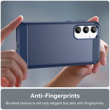 SKALO Samsung A35 5G Armor Carbon Iskunkestävä TPU suojakuori - Sininen
