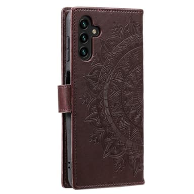 SKALO Samsung A35 5G Mandala lompakkokotelo - Ruskea