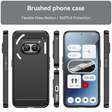 SKALO Nothing Phone (2a) Armor Carbon Iskunkestävä TPU suojakuori - Musta