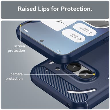 SKALO Nothing Phone (2a) Armor Carbon Iskunkestävä TPU suojakuori - Sininen