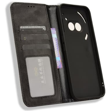 SKALO Nothing Phone (2a) Kohokuvioitu Premium lompakkokotelo - Musta