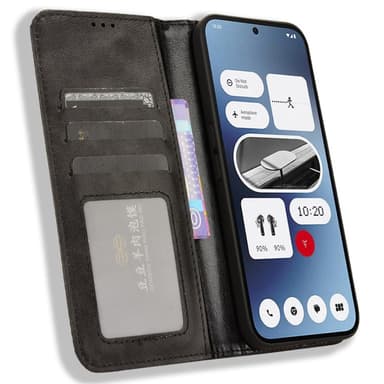 SKALO Nothing Phone (2a) Kohokuvioitu Premium lompakkokotelo - Musta