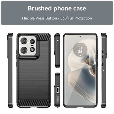 Harjattu TPU kuori Motorola Edge 50 Pro - Musta