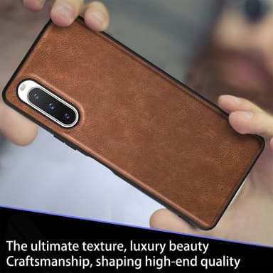SKALO Sony Xperia 10 V PU-nahka Hybridi Suojakuori - Ruskea