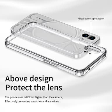 SKALO Nothing Phone (1) Iskunkestävä Clear Hybridi Suojakuori - Läpinäkyvä