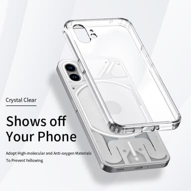 SKALO Nothing Phone (1) Iskunkestävä Clear Hybridi Suojakuori - Läpinäkyvä