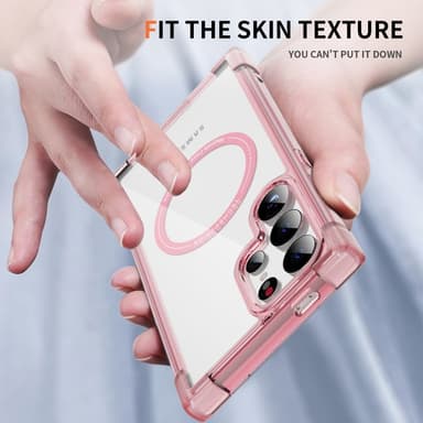 SKALO Samsung S24 Ultra Erittäin vahva magneettinen rengas Bumper TPU-kuori - Pinkki