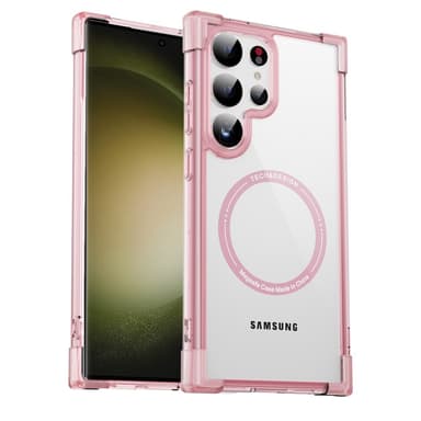 SKALO Samsung S24 Ultra Erittäin vahva magneettinen rengas Bumper TPU-kuori - Pinkki