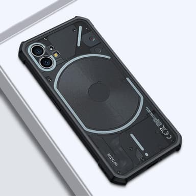 SKALO Nothing Phone (1) Iskunkestävä Clear Hybridi Suojakuori - Musta