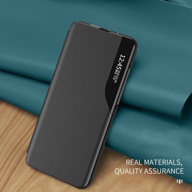SKALO Samsung S24 Ultra Clear View Window Case - Musta