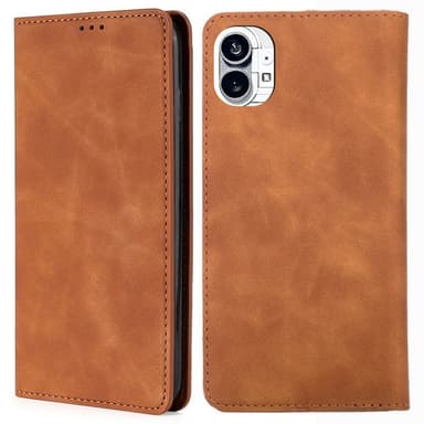 SKALO Nothing Phone (1) Slim Premium Lompakkokotelo - Vaaleanruskea