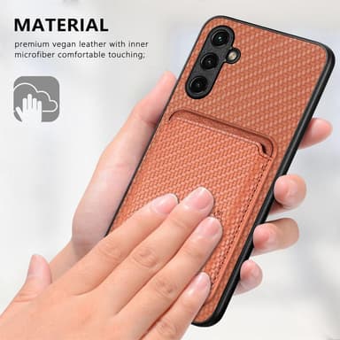 SKALO Samsung A54 5G Carbon Fiber Suojakuori korttipidikkeellä - Sininen