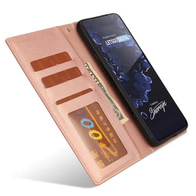 SKALO Samsung S23 DOLIZMA 2 in 1 magneettinen lompakkokotelo - Ruusukulta