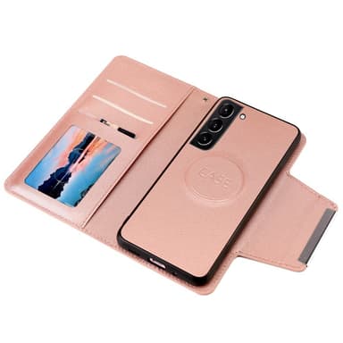 SKALO Samsung S23 DOLIZMA 2 in 1 magneettinen lompakkokotelo - Ruusukulta