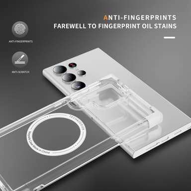 SKALO Samsung S24 Ultra Erittäin vahva magneettinen rengas Bumper TPU-kuori - Valkoinen