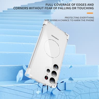 SKALO Samsung S24 Ultra Erittäin vahva magneettinen rengas Bumper TPU-kuori - Valkoinen