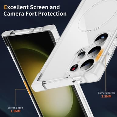 SKALO Samsung S24 Ultra Erittäin vahva magneettinen rengas Bumper TPU-kuori - Valkoinen