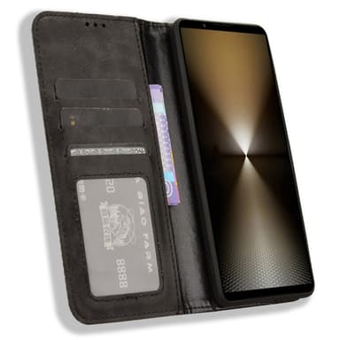 Lompakkoteline Käännettävä Puhelinkotelo Xperia 1 VI - Musta