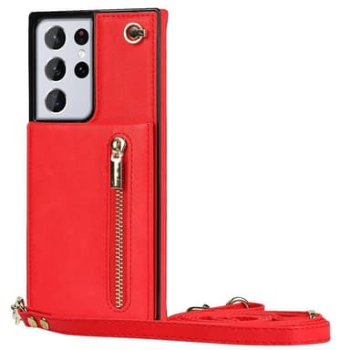Zipper kaulakorukuori Samsung Galaxy S24 Ultra - Punainen