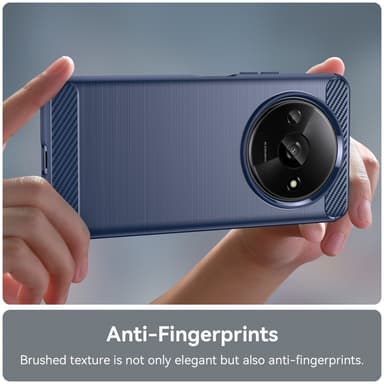 SKALO Xiaomi Redmi A3 Armor Carbon Iskunkestävä TPU suojakuori - Sininen