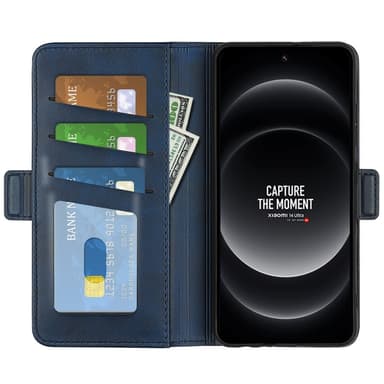 SKALO Xiaomi 14 Ultra 5G Premium Wallet Lompakkokotelo - Sininen
