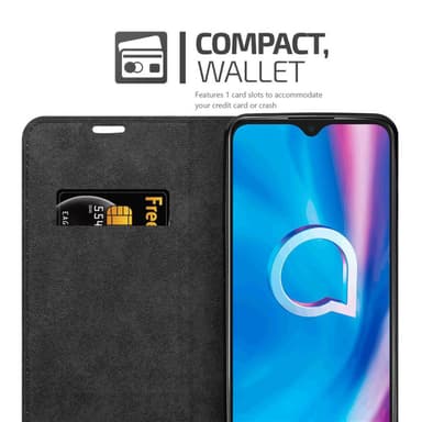 Alcatel 1S 2020 Suojakuori Lompakkokotelo (Musta)
