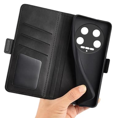 SKALO Xiaomi 14 Ultra 5G Premium Wallet Lompakkokotelo - Musta