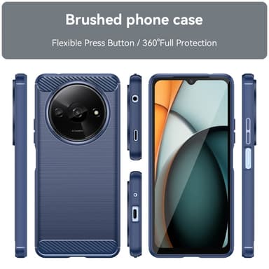 SKALO Xiaomi Redmi A3 Armor Carbon Iskunkestävä TPU suojakuori - Sininen