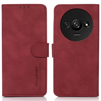 SKALO Xiaomi Redmi A3 KHAZNEH Lompakkokotelo PU-nahasta - Punainen