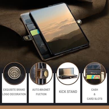 CaseMe Samsung Z Fold6 Lompakkokotelo - Ruskea
