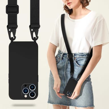 Suojakuori iPhone 13 PRO MAX Kotelo Ketju (Musta)
