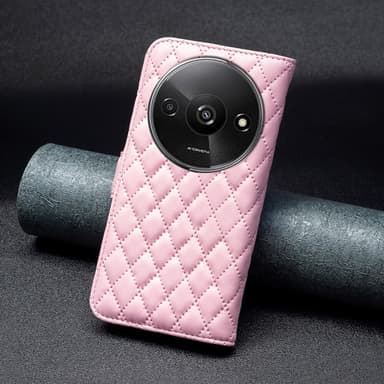SKALO Xiaomi Redmi A3 BINFEN COLOR Tikattu Lompakko - Pinkki