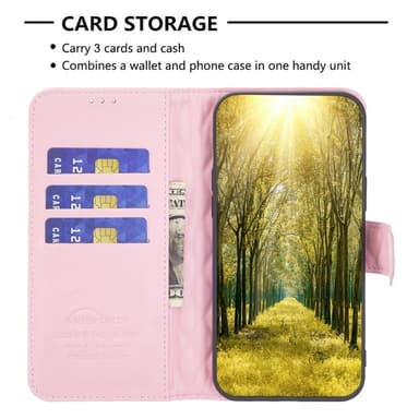 SKALO Xiaomi Redmi A3 BINFEN COLOR Tikattu Lompakko - Pinkki