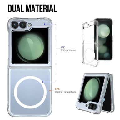 Samsung Z Flip6 SKALO Hybridi Magneettinen Suojakuori