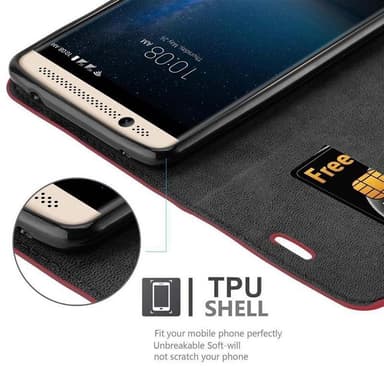 ZTE Axon 7 MINI Suojakuori Lompakkokotelo (Punainen)