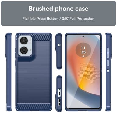 SKALO Motorola Edge 50 Fusion Armor Carbon Iskunkestävä TPU suojakuori - Sininen