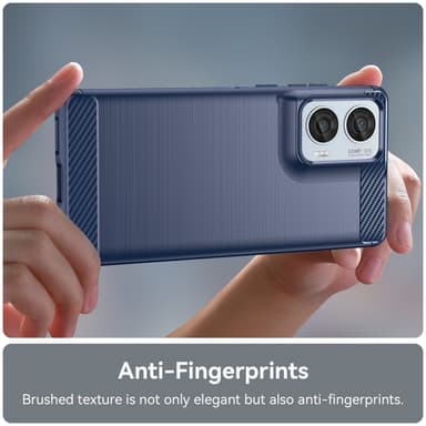 SKALO Motorola Edge 50 Fusion Armor Carbon Iskunkestävä TPU suojakuori - Sininen