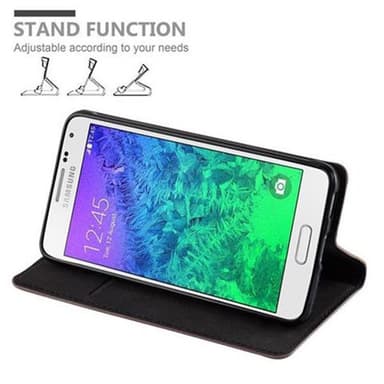 Samsung Galaxy ALPHA Suojakuori Lompakkokotelo (Ruskea)
